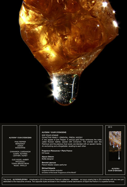 Alyson Cuir D'encens EDP 60ml (3x20ml) Rechargeable Perfume Pour Homme